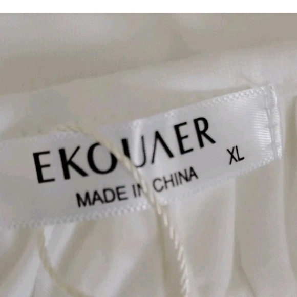 Share Ekouaer Sleeveless Nightgown White with Pockets Soft Knit Sleeveless XL - Picture 4 of 5